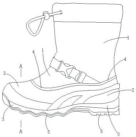 Snow boots with all-bearing coating and waterproof effects and production technology thereof