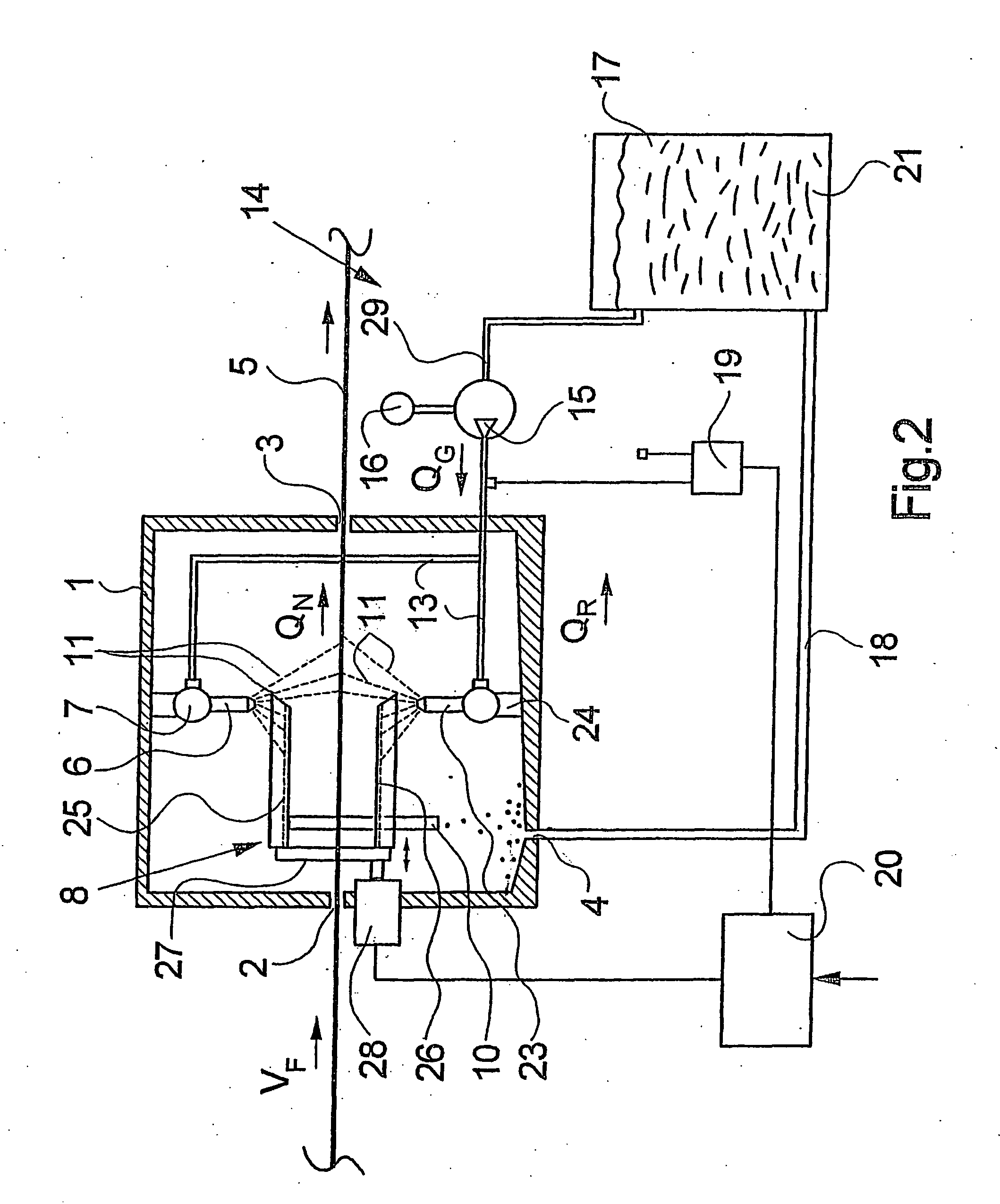 Apparatus for wetting a running filament strand