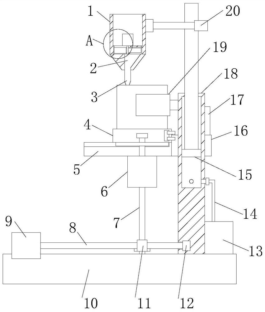 A bead filling device, a bead filling method, and a feeding mechanism and a moving mechanism for the bead filling device