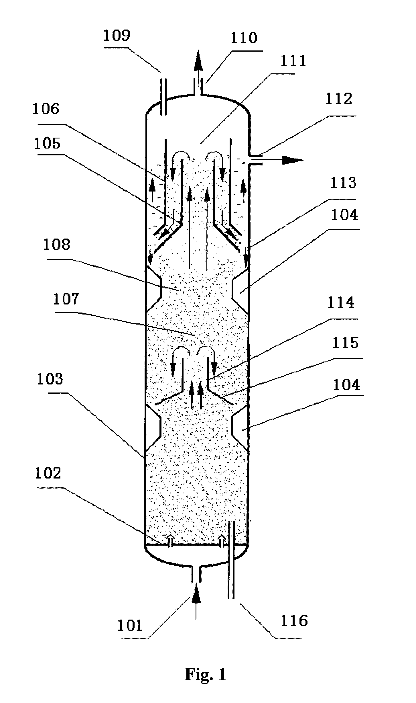 Fluidized-bed reactor and hydrotreating method thereof