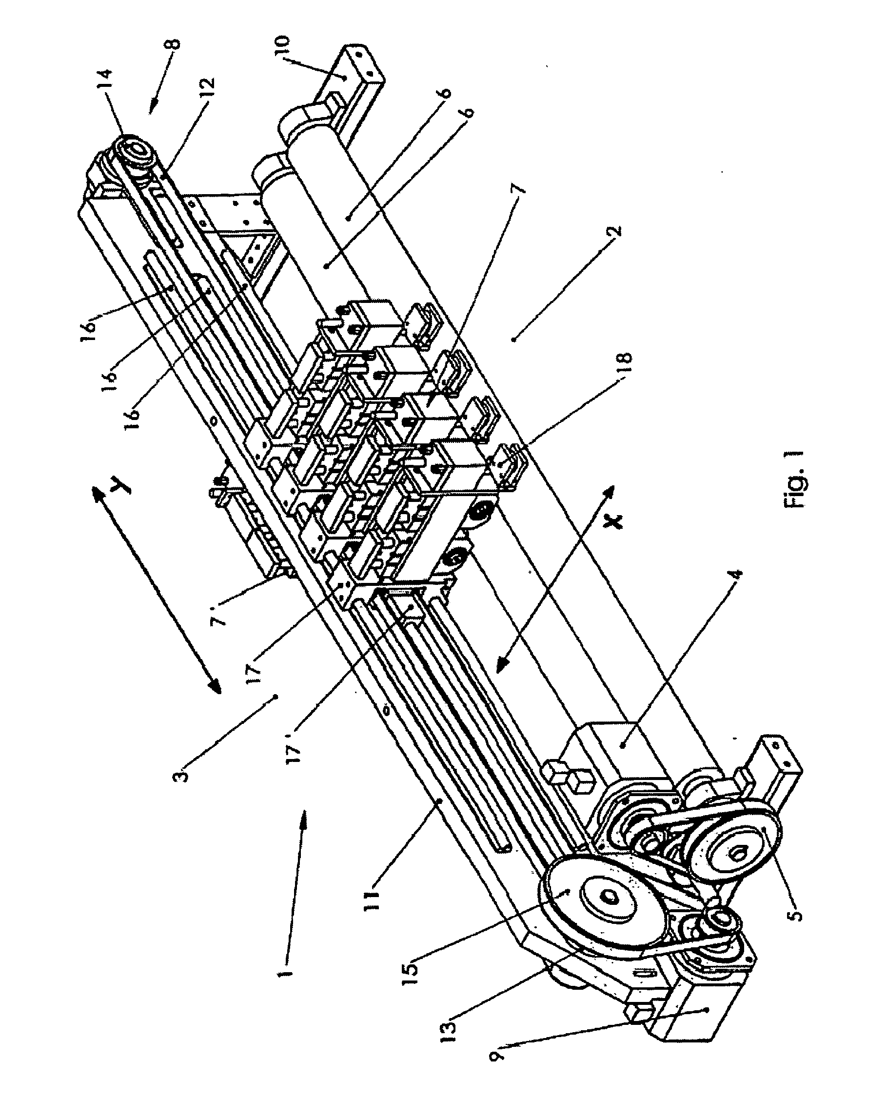 Apparatus for the positioning of a tool or a tool holder in a machine designed for processing a sheet material