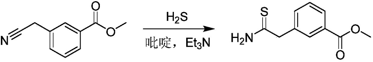 The preparation method of 3-(2-amino-2-thioethyl) methyl benzoate