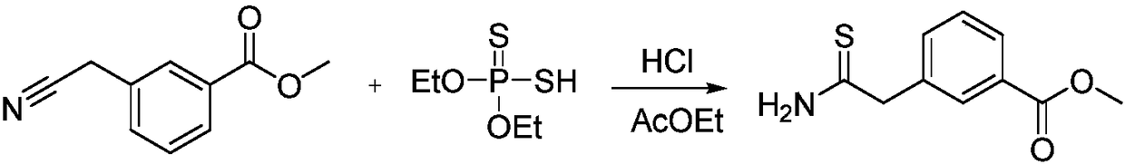 The preparation method of 3-(2-amino-2-thioethyl) methyl benzoate