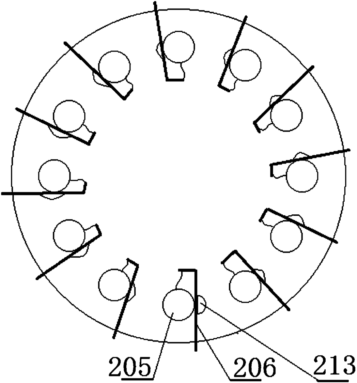 A solid-phase line span central lightning strike flashover arc extinguishing arrester