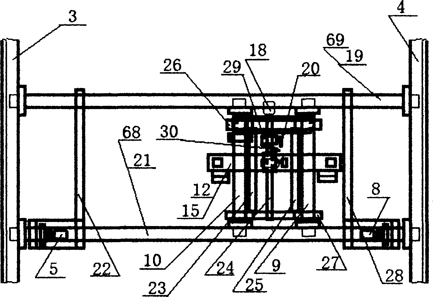 Automatic van-type car rear door hanging and mounting system