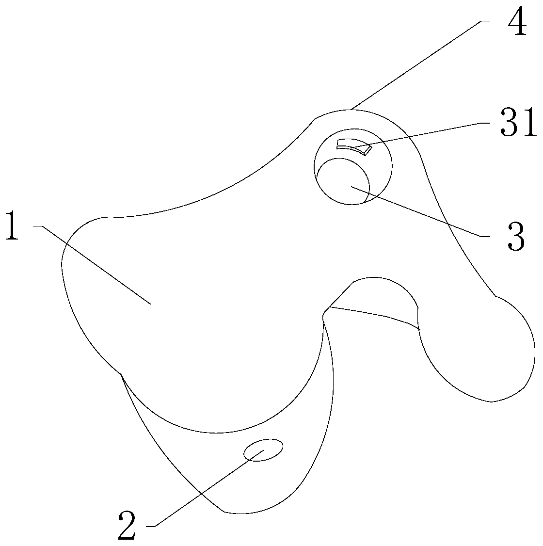 Fixing device for external auditory canal mouth microphone of artificial cochlear sound processor