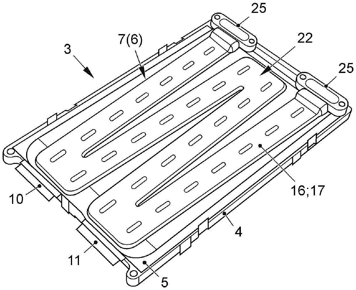 Cooling device, cell module, and method for manufacturing cooling plate of cooling device