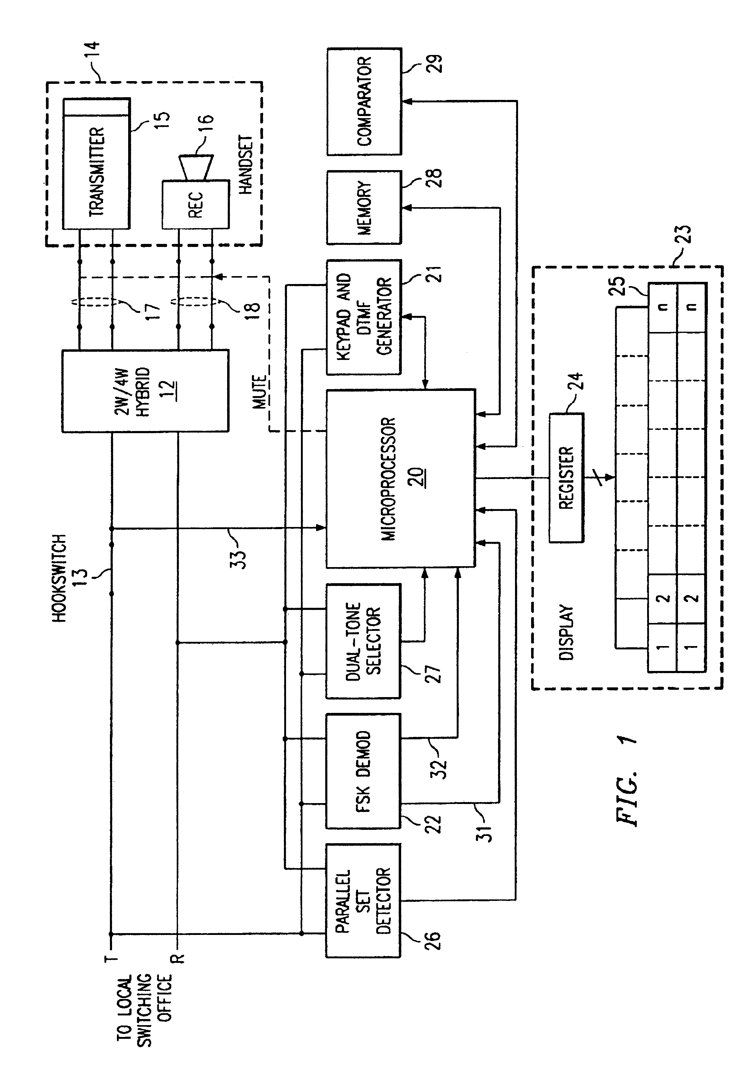 Enhanced call-waiting with caller identification method and apparatus using notch filters