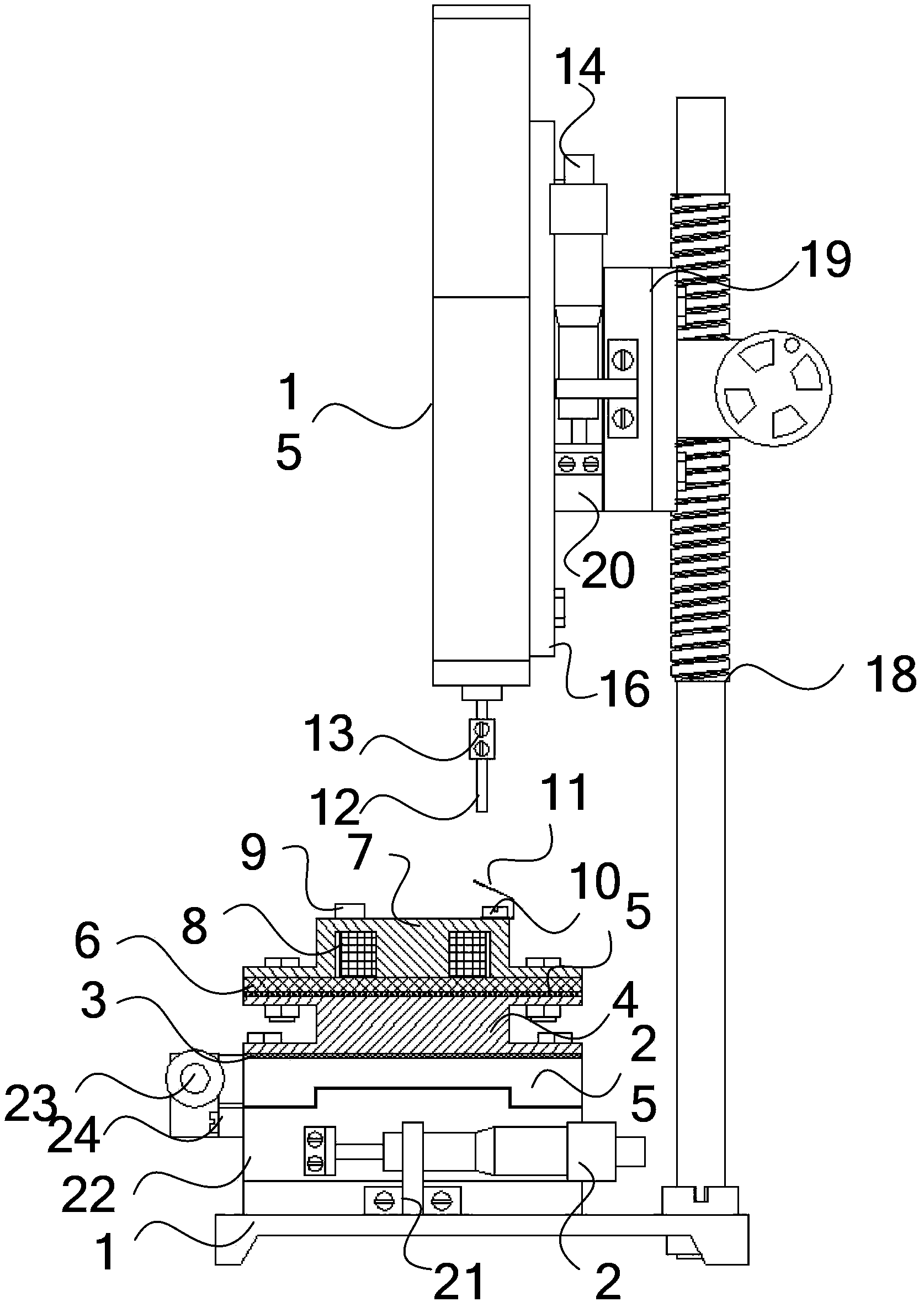 Device for testing rigidity of plate spring in high-temperature environment