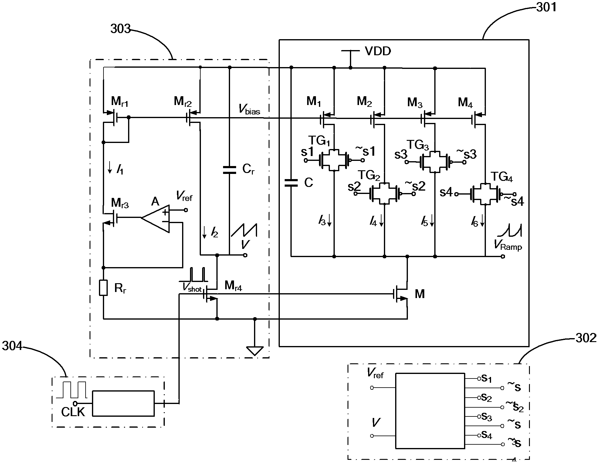 High-precision sectional type linear slope compensation circuit