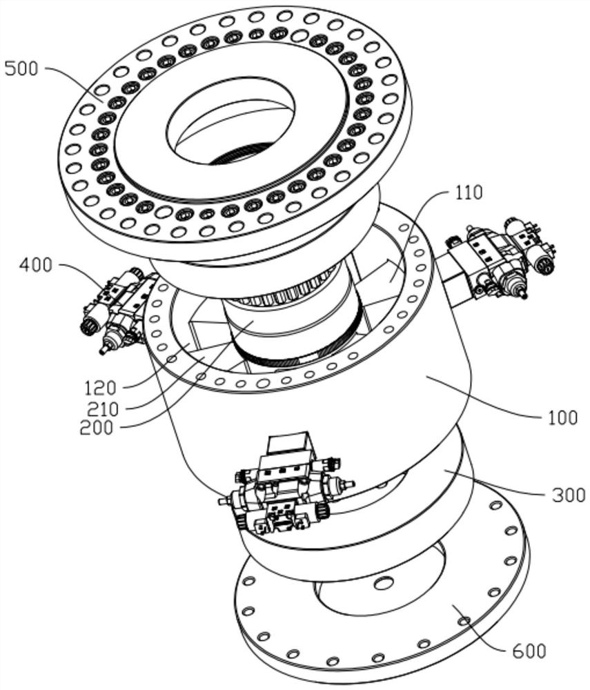 Rotating vane type steering engine motor