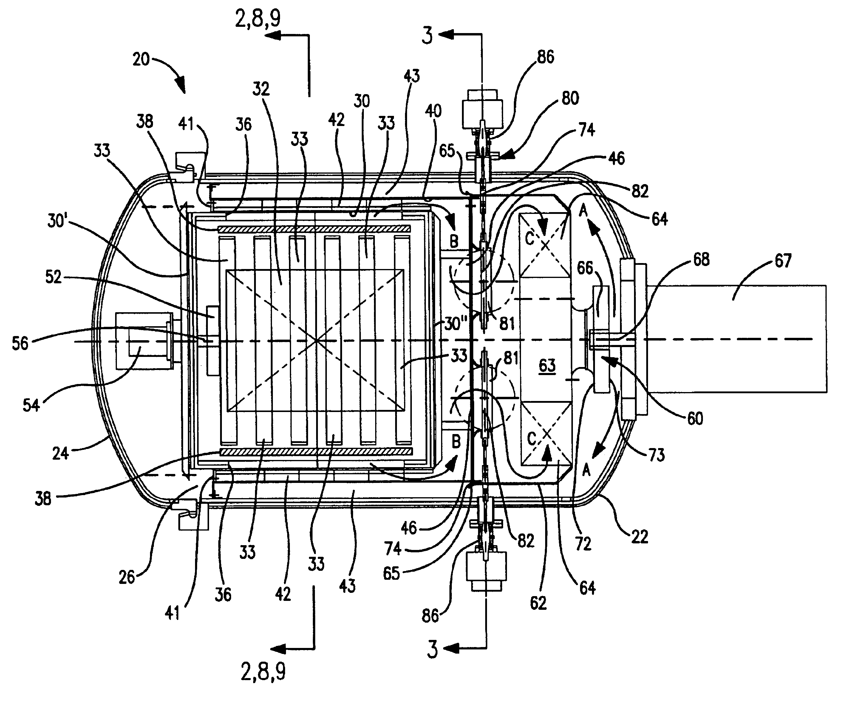 Directional cooling system for vacuum heat treating furnace