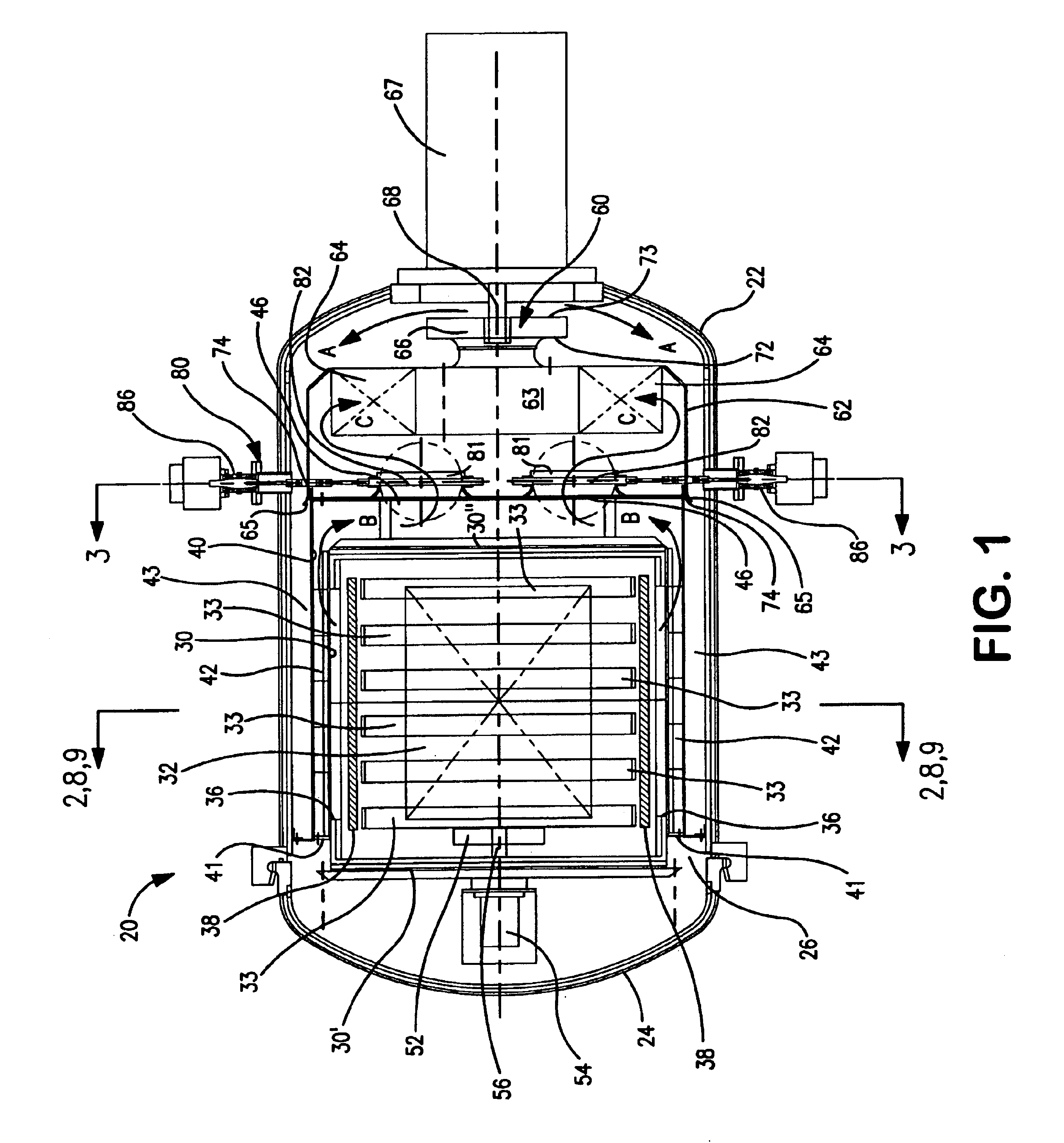 Directional cooling system for vacuum heat treating furnace