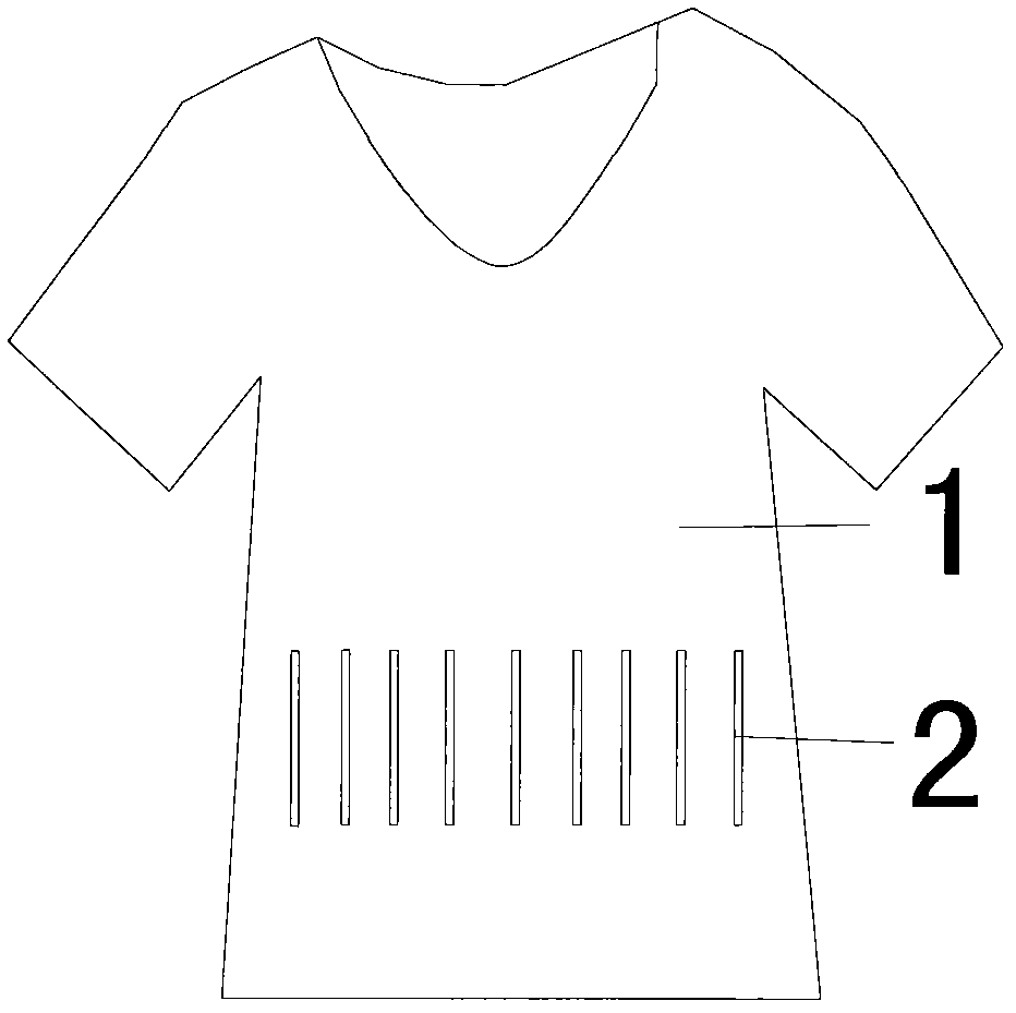 Three-phase braided fabric T-shirt with hollowed-out part