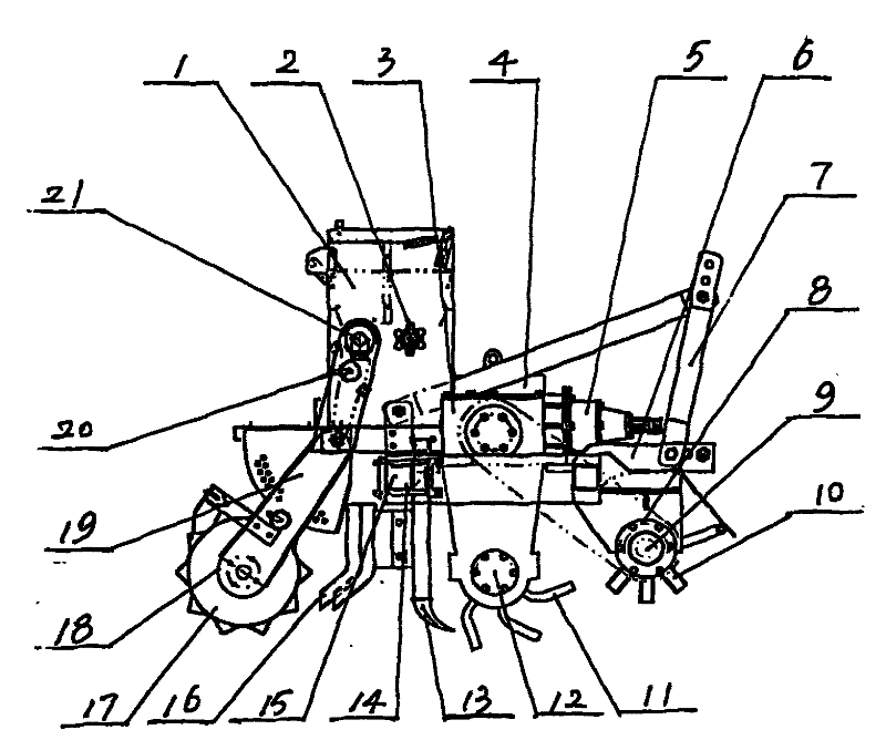 Stalk crushing rotary tillage, fertilizer applying-seeding combined working machine