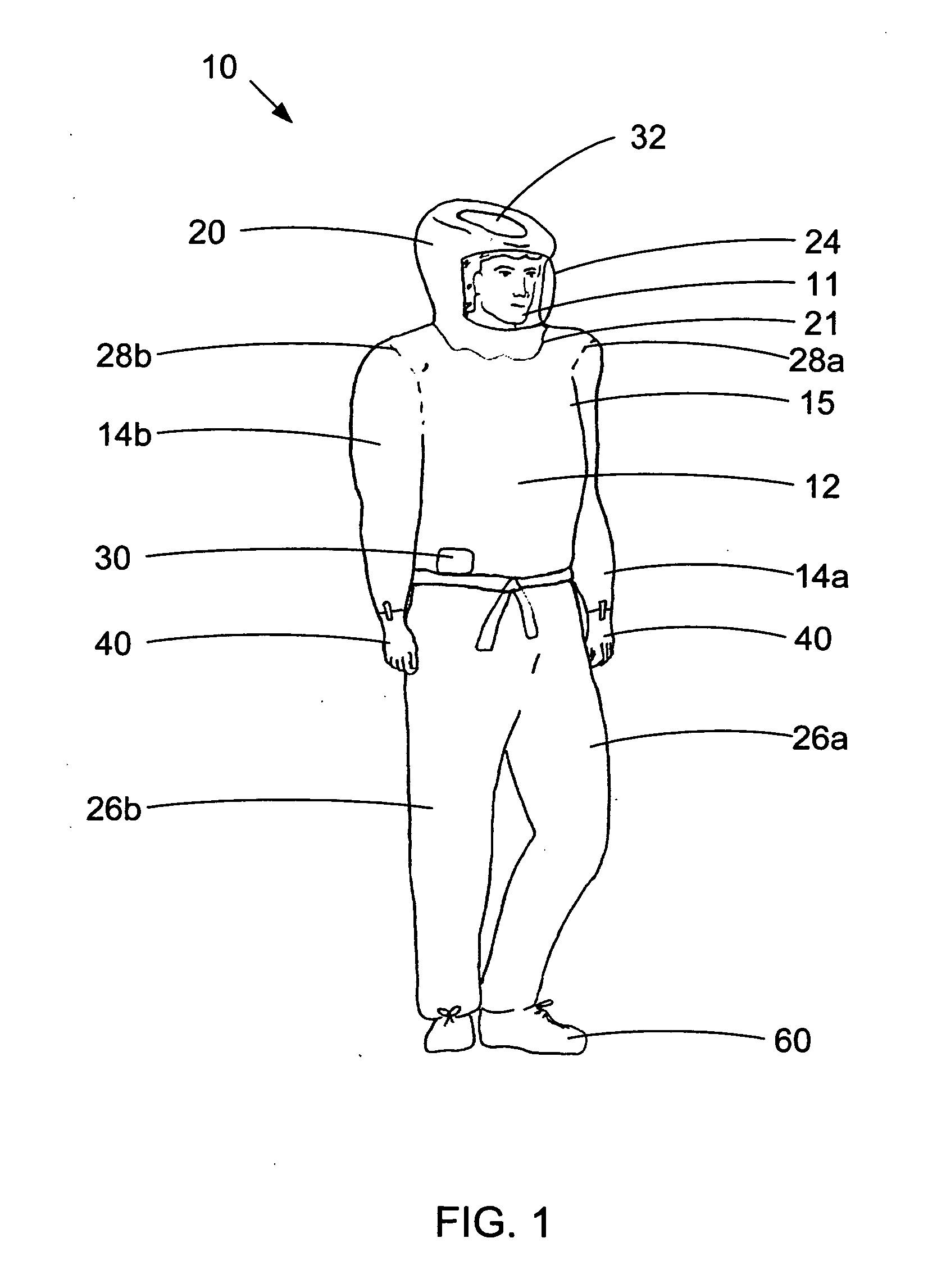 Protective apparel breathing assistance