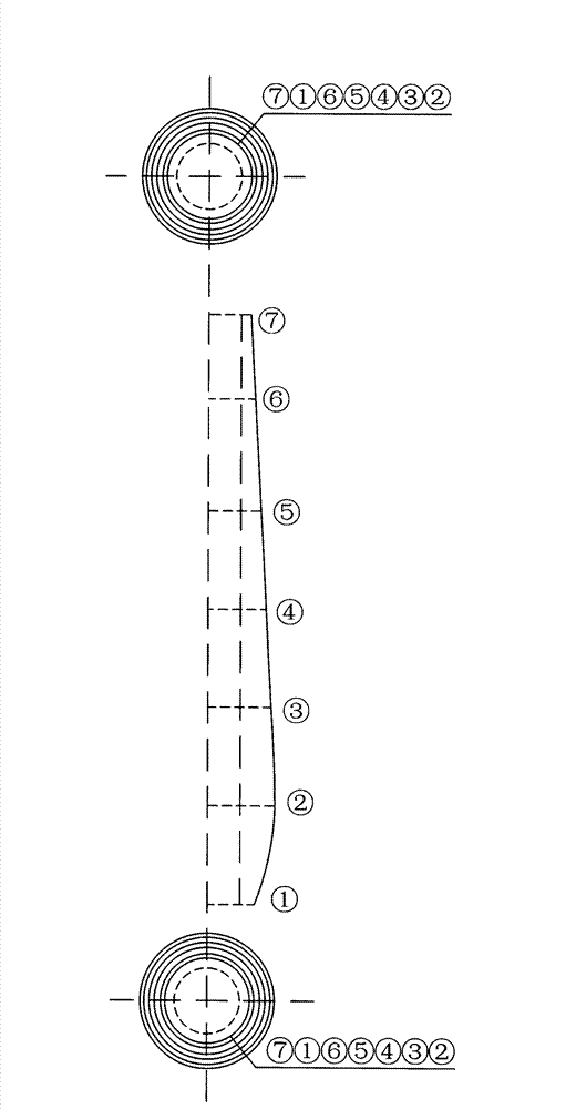 Facing construction technology for cylindrical deformed curved surface mosaic