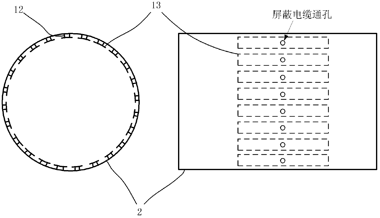 Split conductor ion flow space distribution measuring method and device