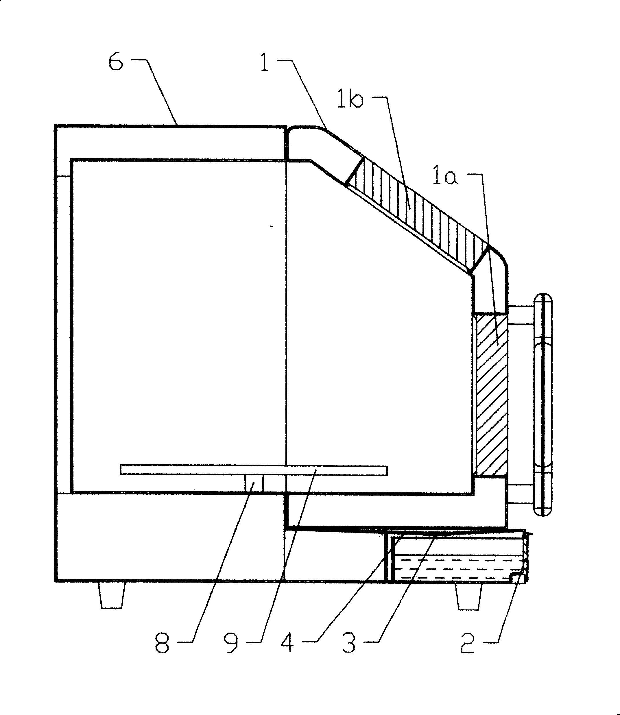 Enclosed chamber of electromagnetic oven and double observation windows oven door thereof