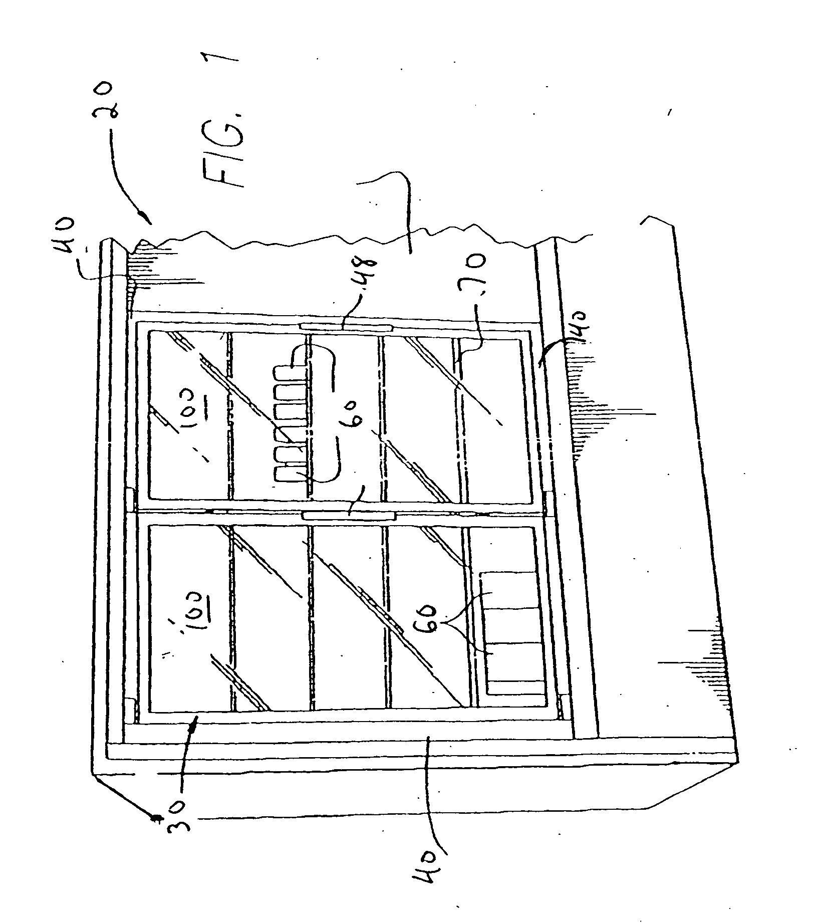 Soft-coated glass pane refrigerator door construction and method of making same