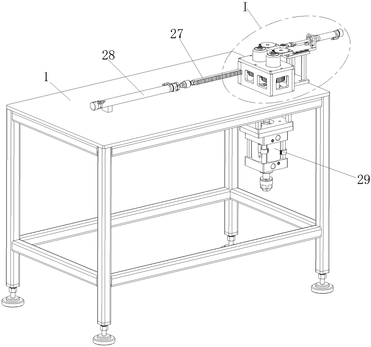 Spin riveting buckling device used for meter assembly