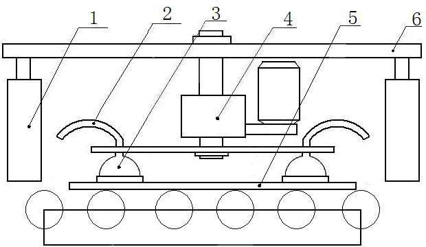 Flatwise-mounted glass turnover table