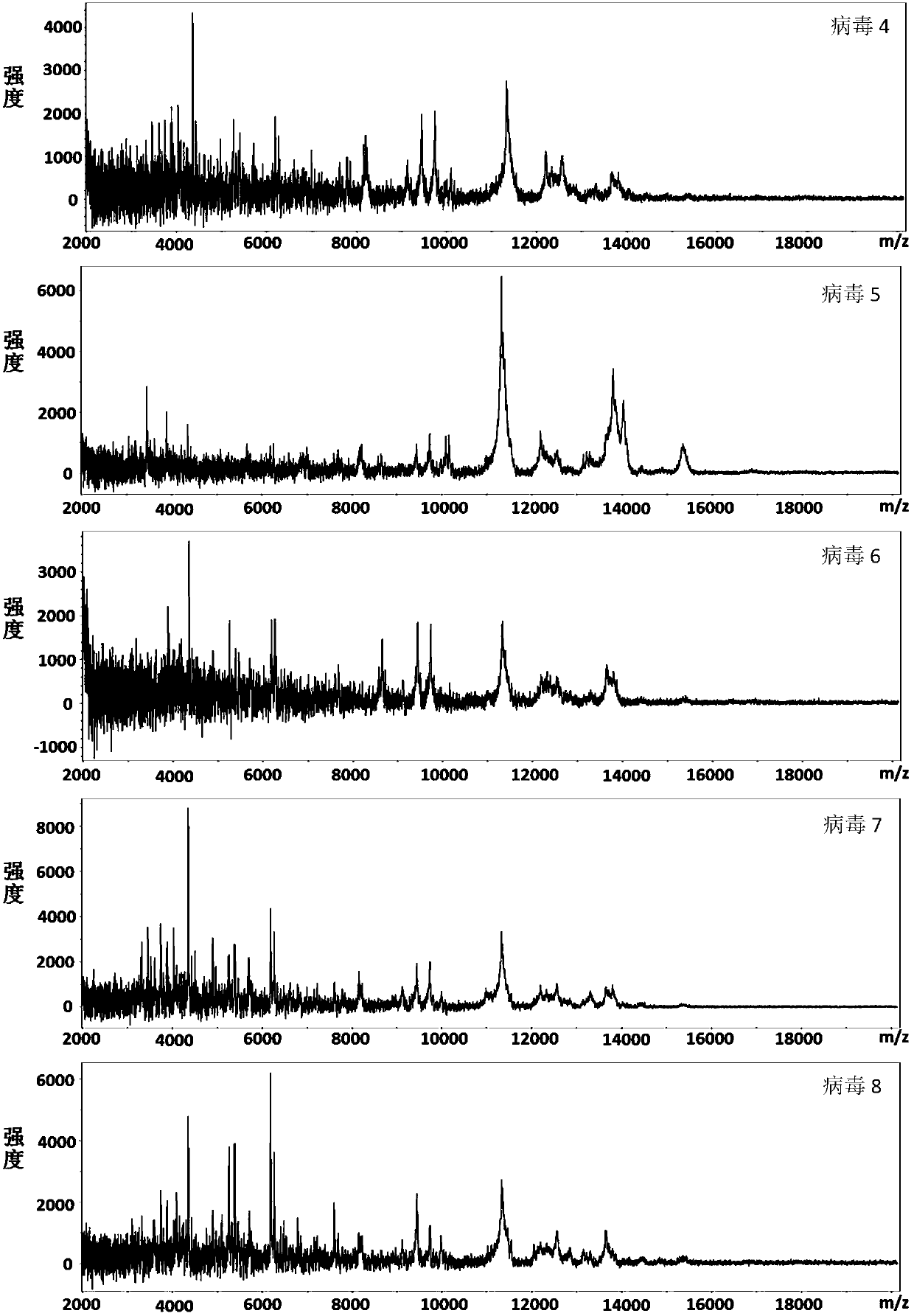 Mass spectrum database establishing method based on virus identification