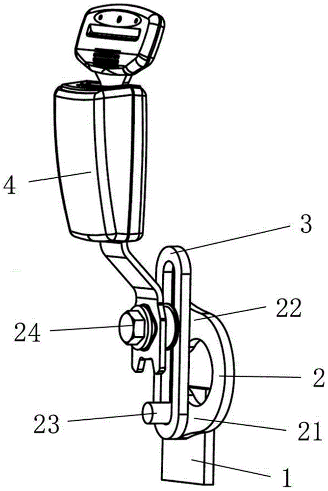 Fixed point energy-absorbing car seat belt