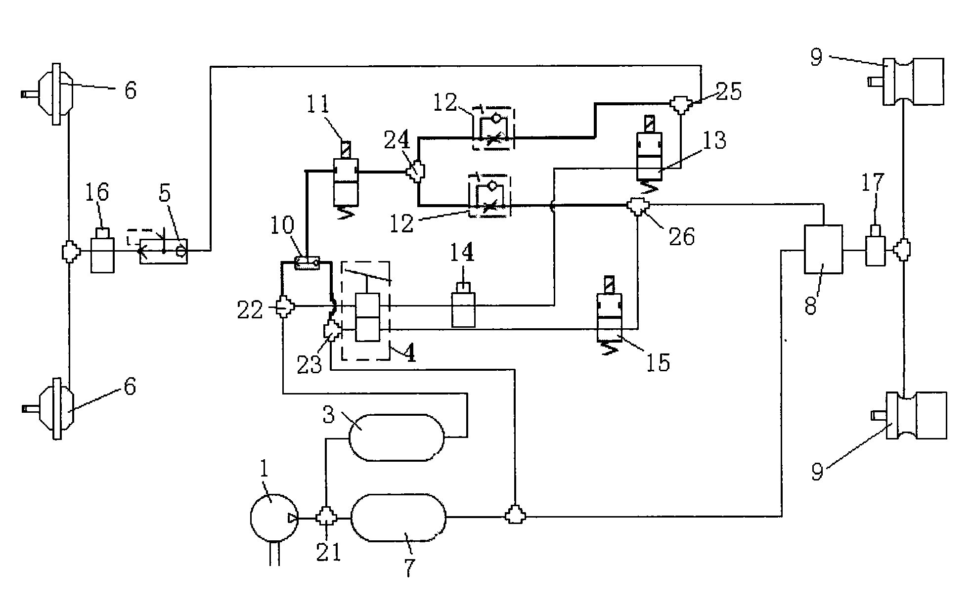 Air-pressure electric-control auxiliary brake device