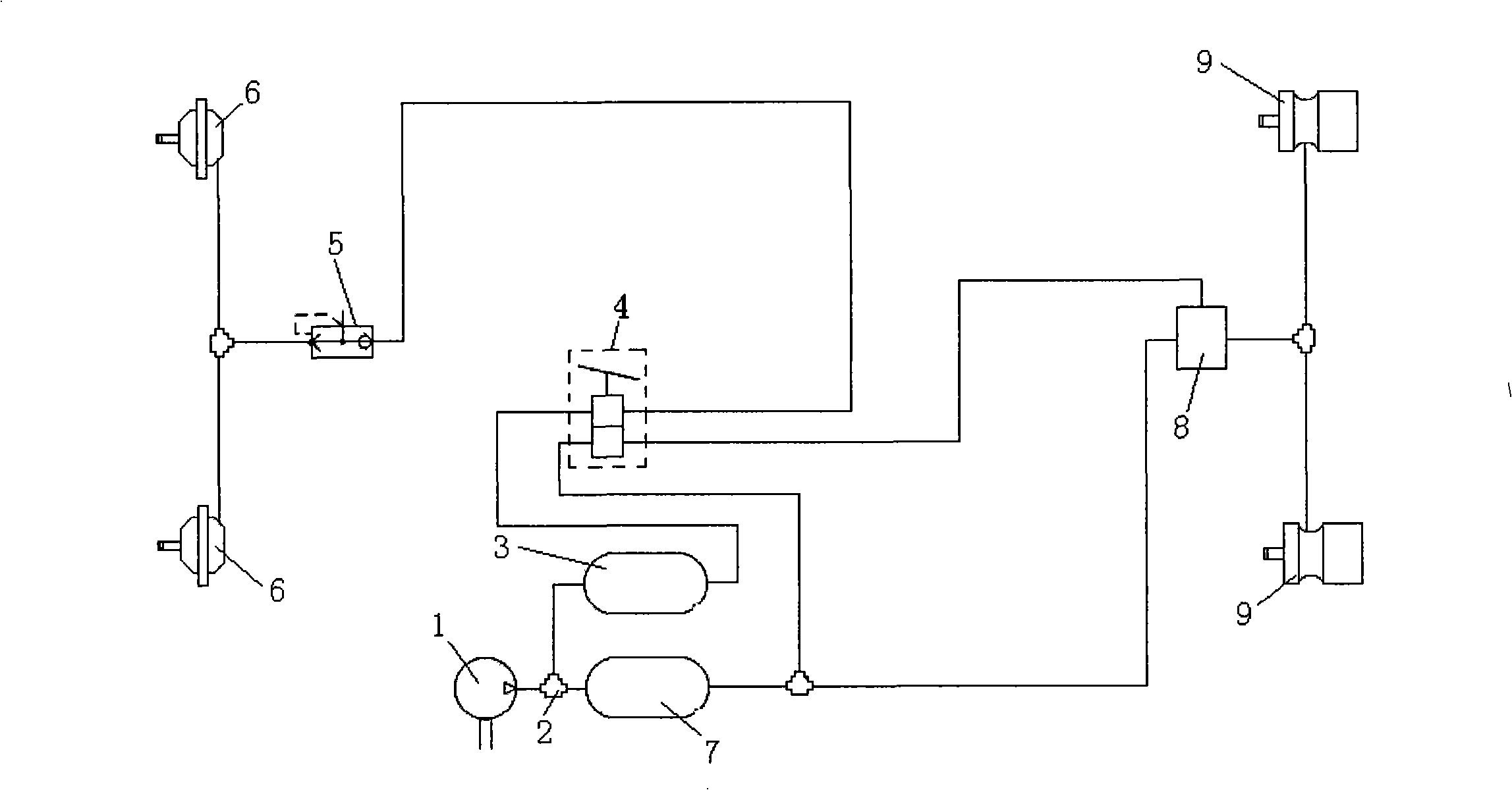 Air-pressure electric-control auxiliary brake device