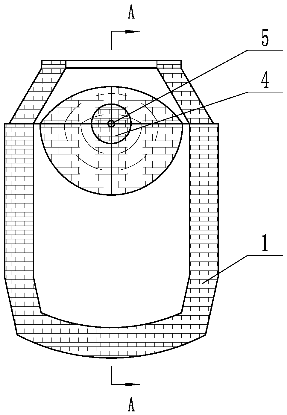 Convex cavity type converter capable of reducing slag discharging amount in tapping process and tapping technology