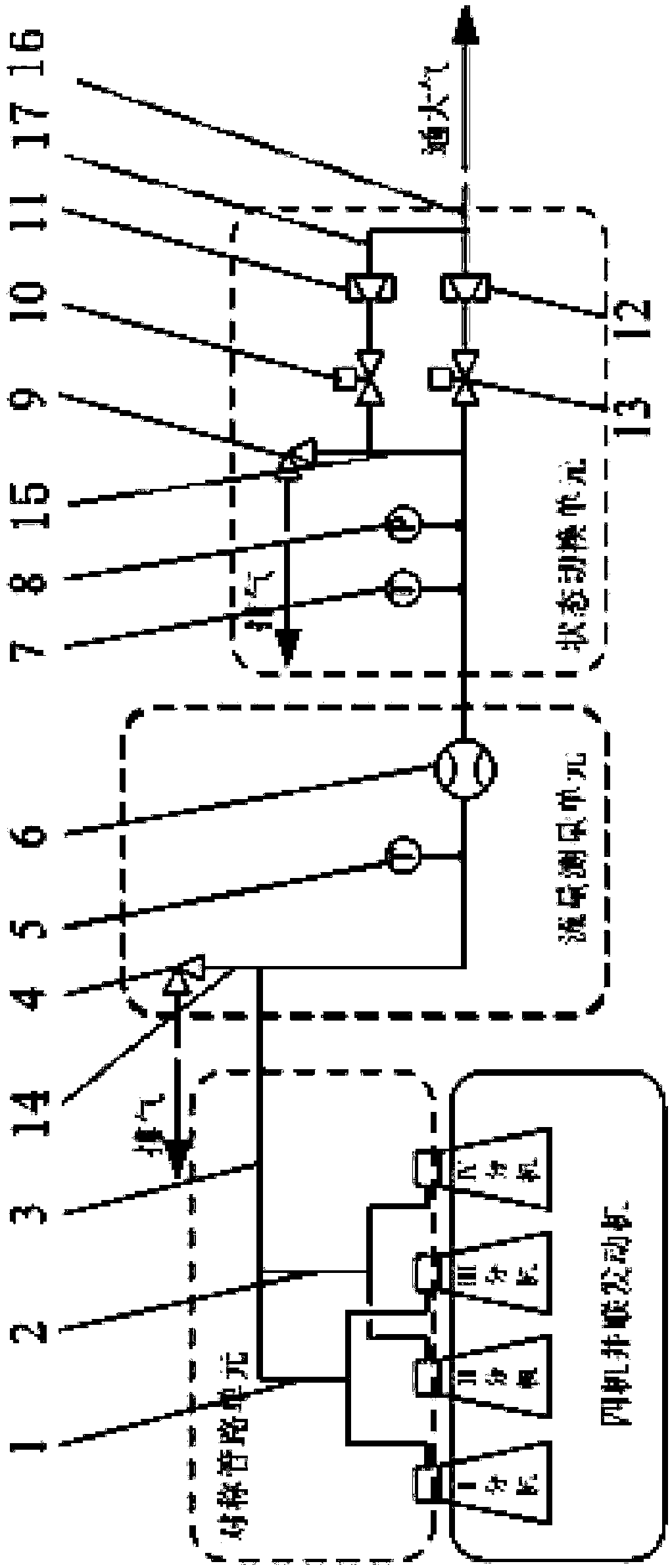 Low temperature and small flow precooling system for liquid rocket engine test and precooling method