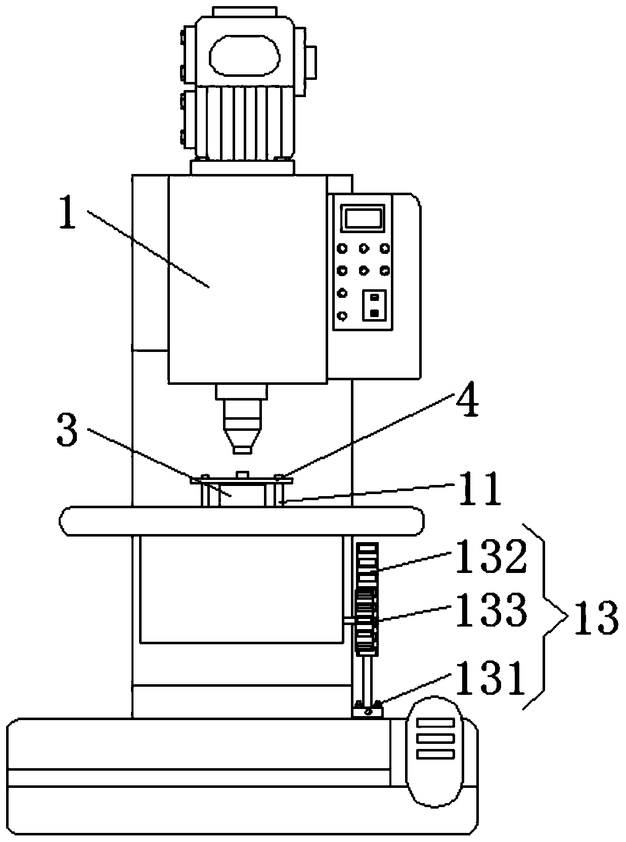 Riveting positioning device for capacitor guide pin and aluminum foil sheet