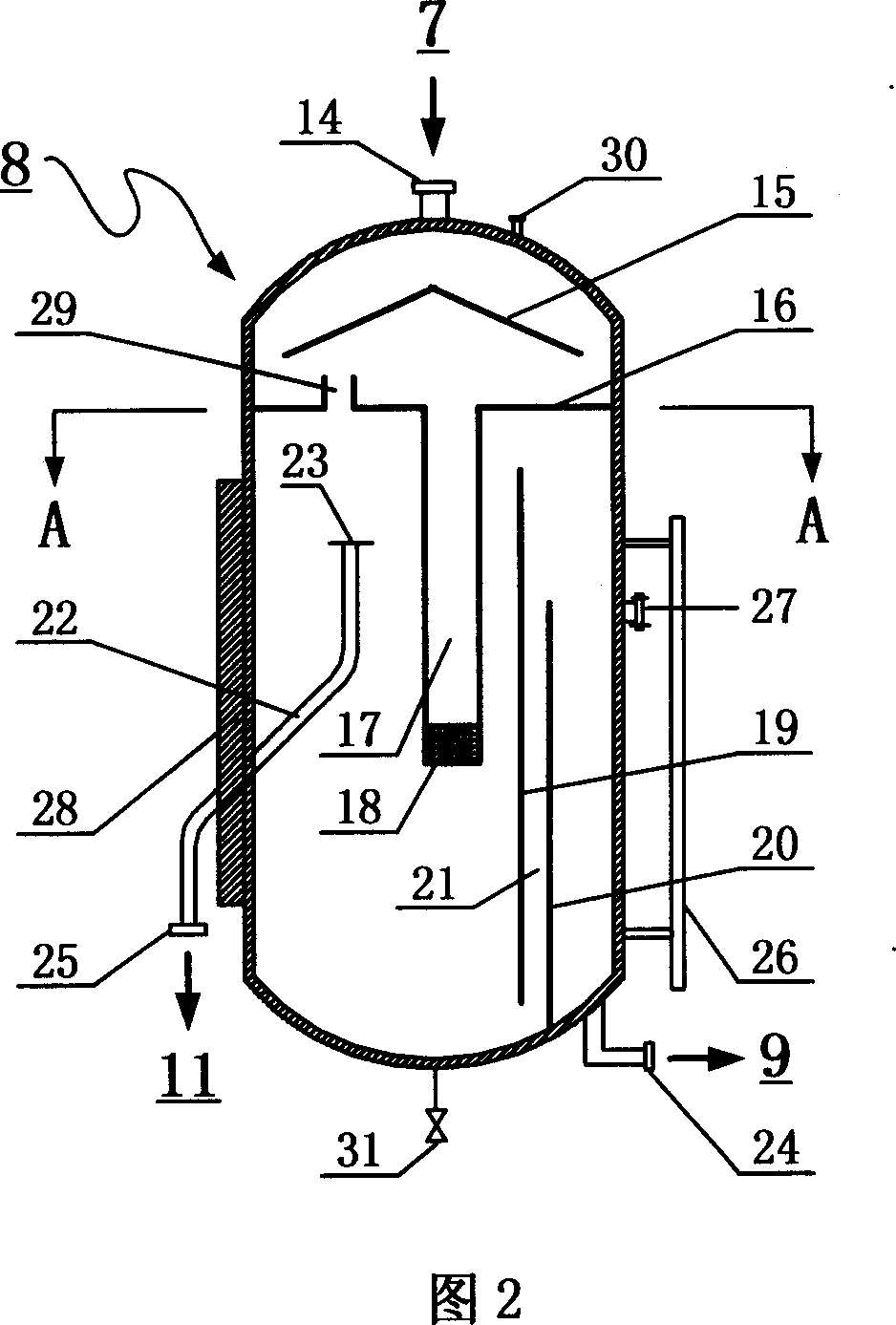 Recovering device for oxidization low pressure end gas in process of preparing terephthalic acid