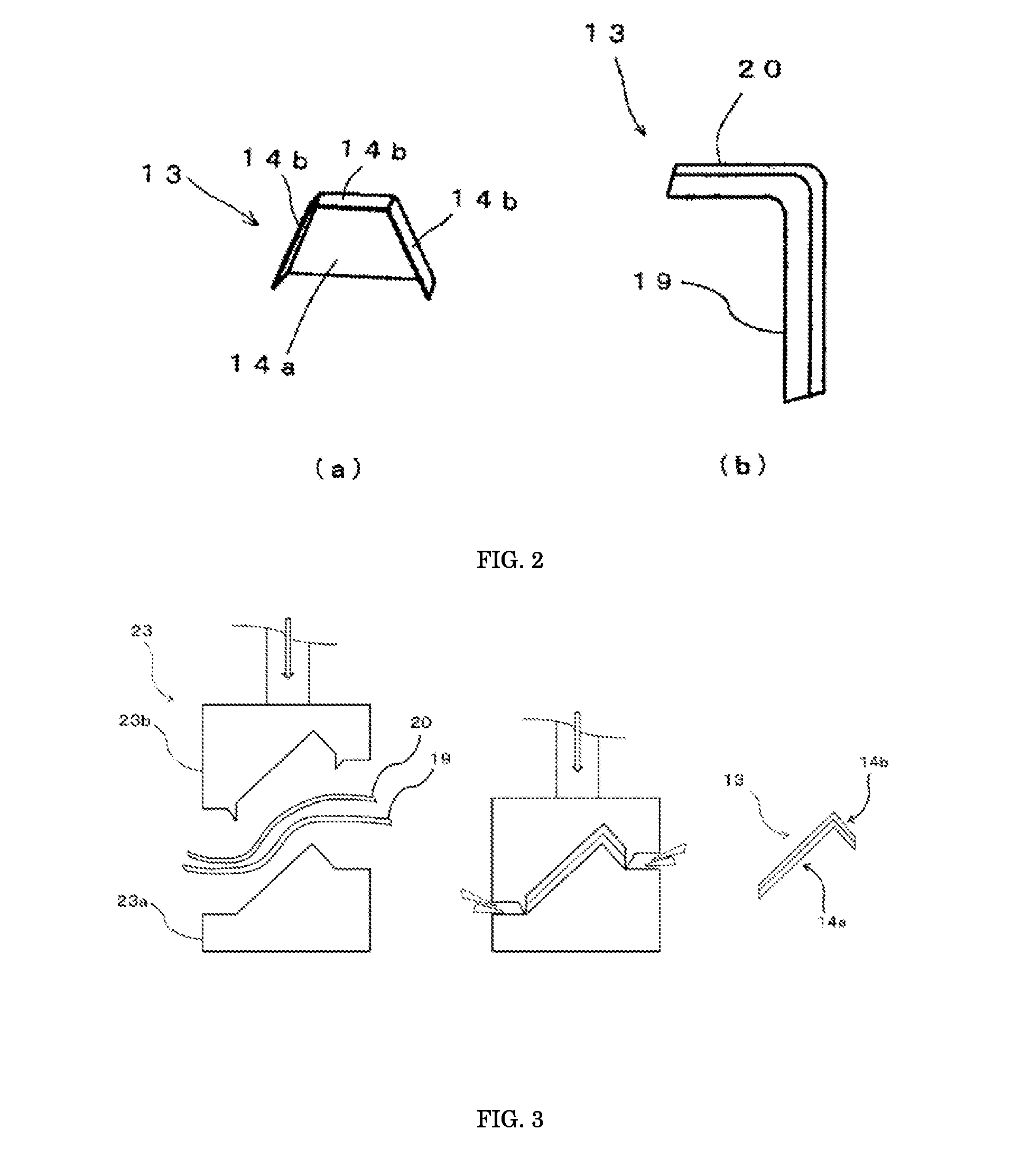 Press molding with reinforcing rib and manufacturing method therefor