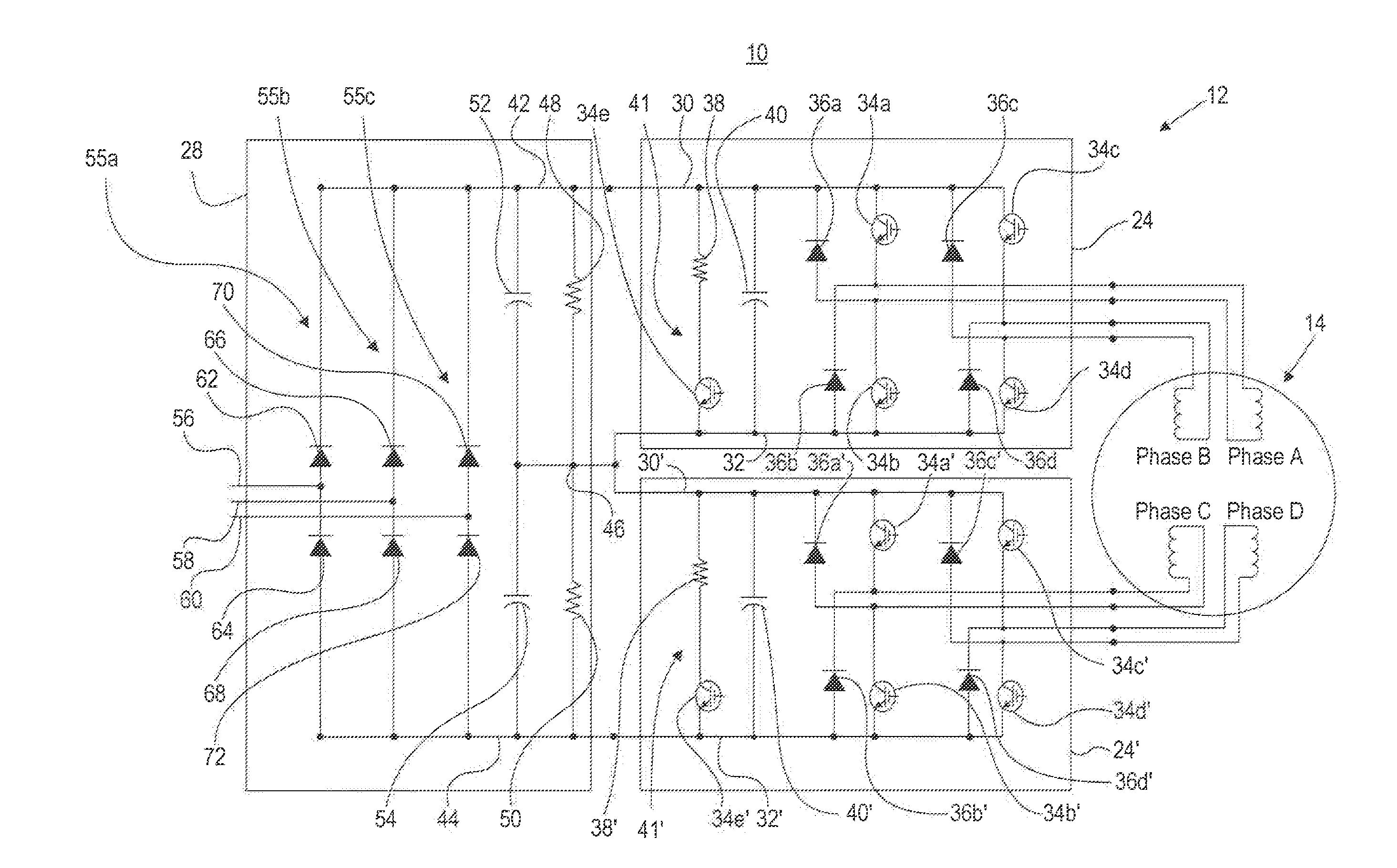 Motor driver having integrated braking chopper