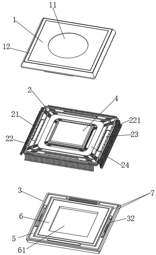 High-precision integrated circuit chip packaging device and packaging process thereof