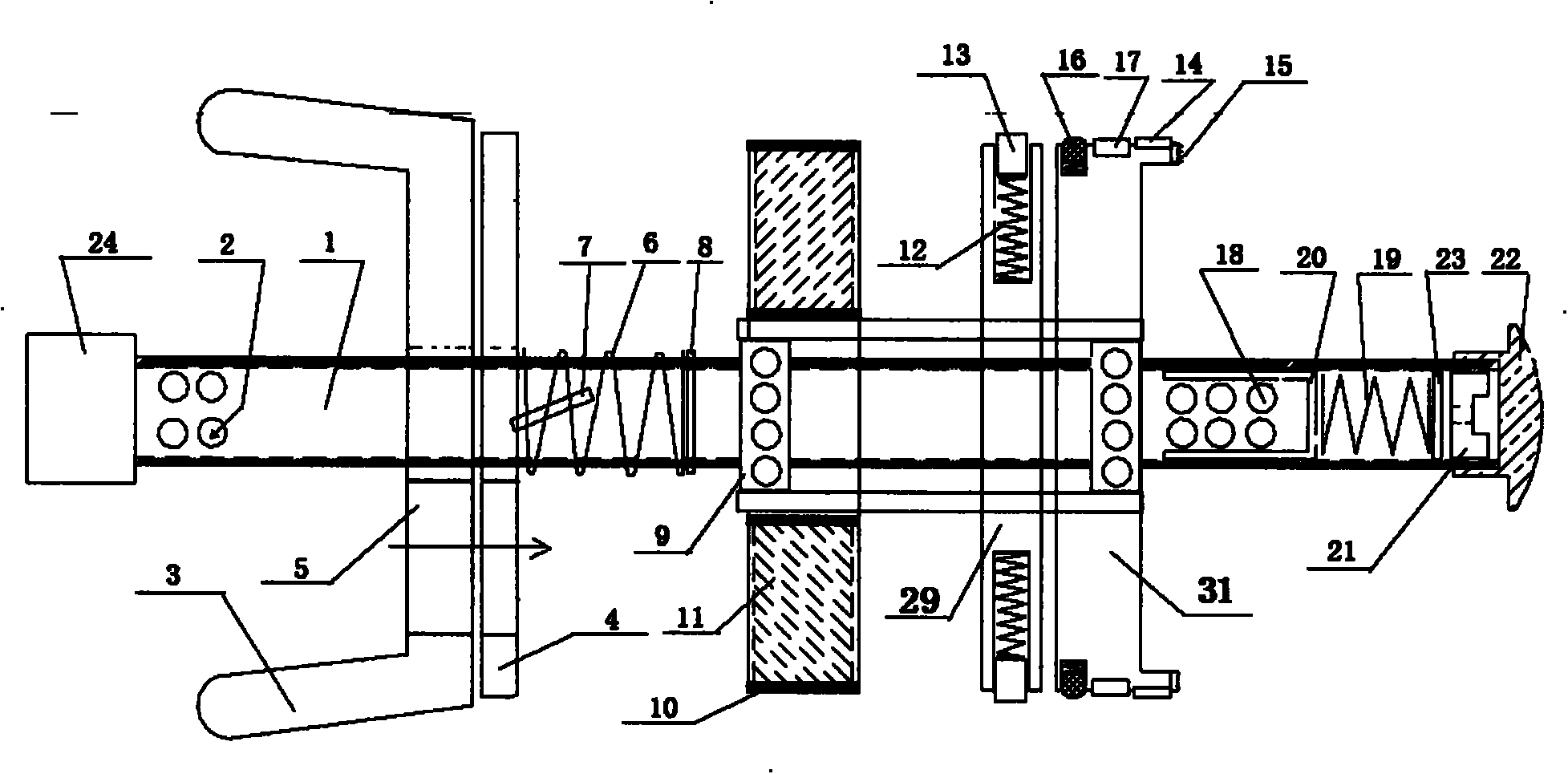 Hydraulic driven built-in rotation scraping type pipeline cleaning device