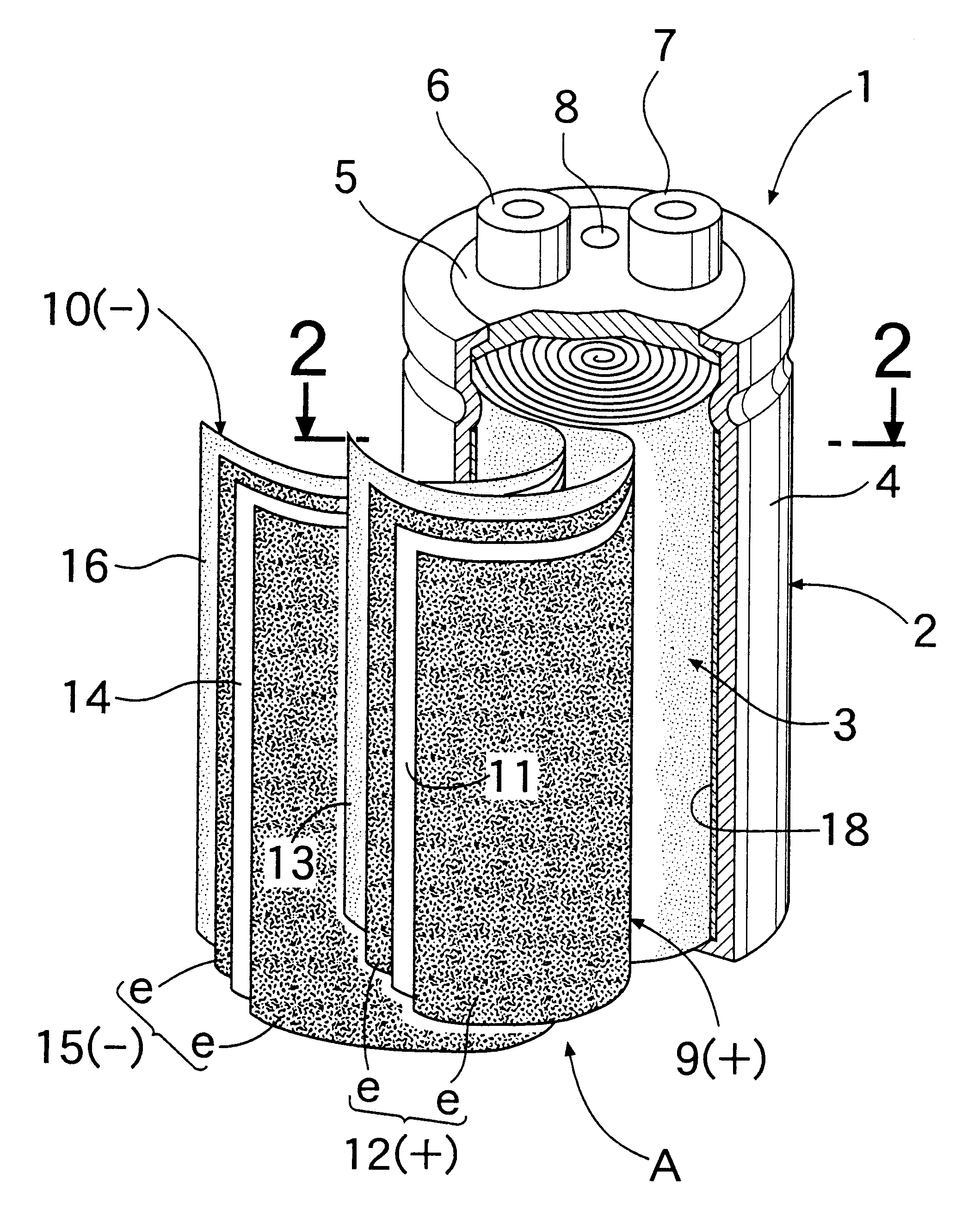 Cylindrical electric double-layer capacitor