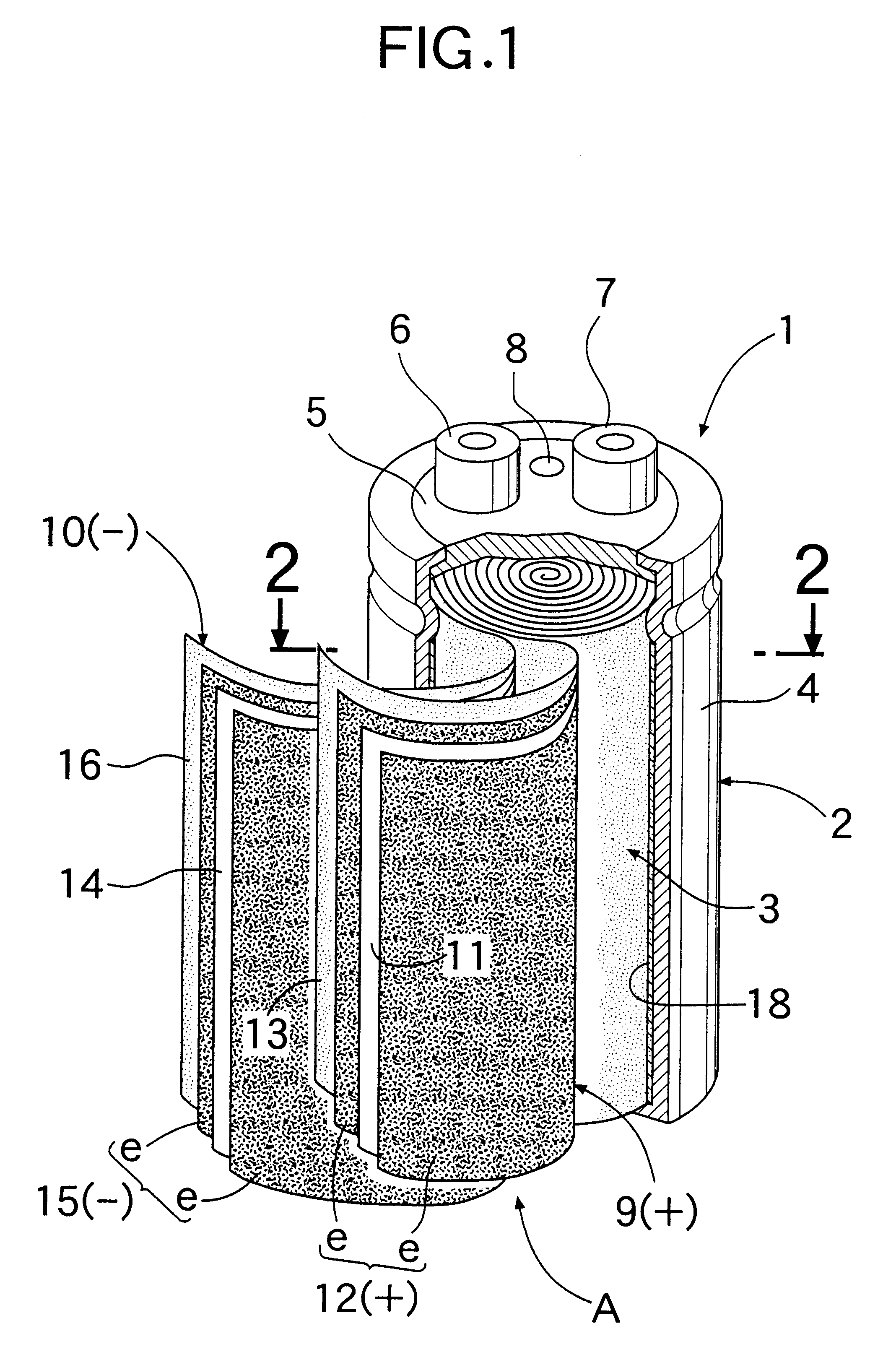 Cylindrical electric double-layer capacitor
