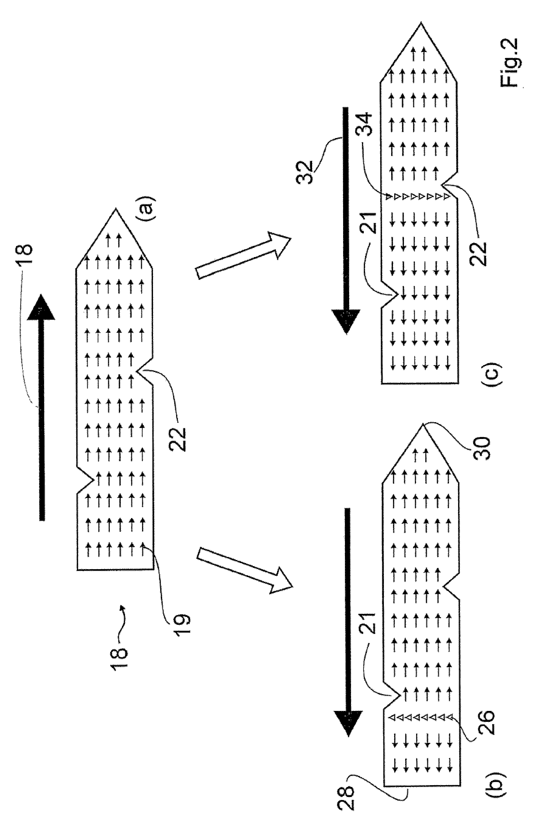 Magnetic structure with multiple-bit storage capabilities