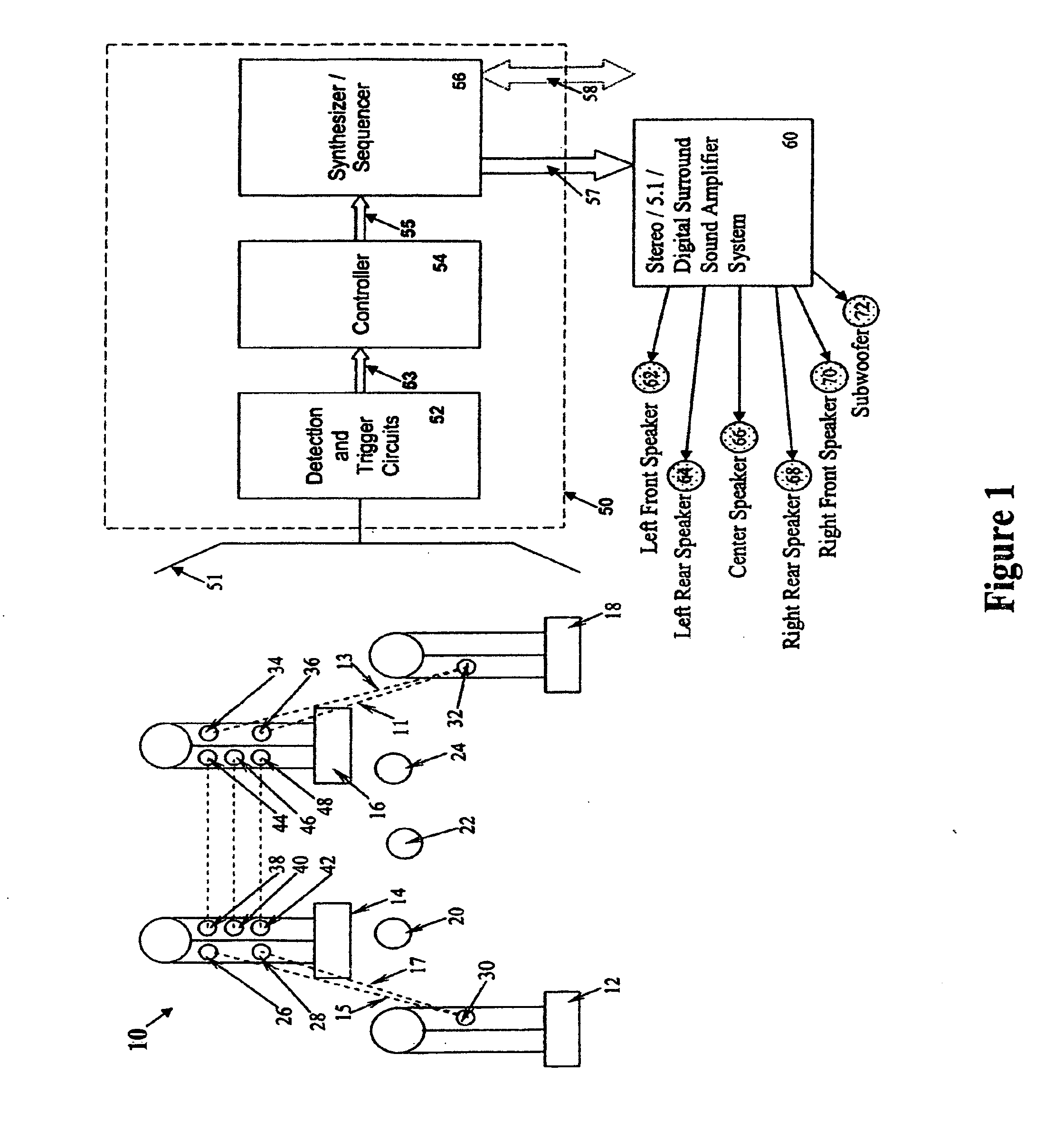 Multi-media device enabling a user to play audio content in association with displayed video