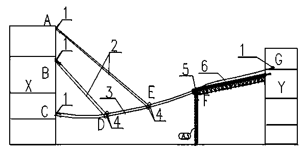 Cable-stayed suspension combined suspending method for cable protection in gallery inspection