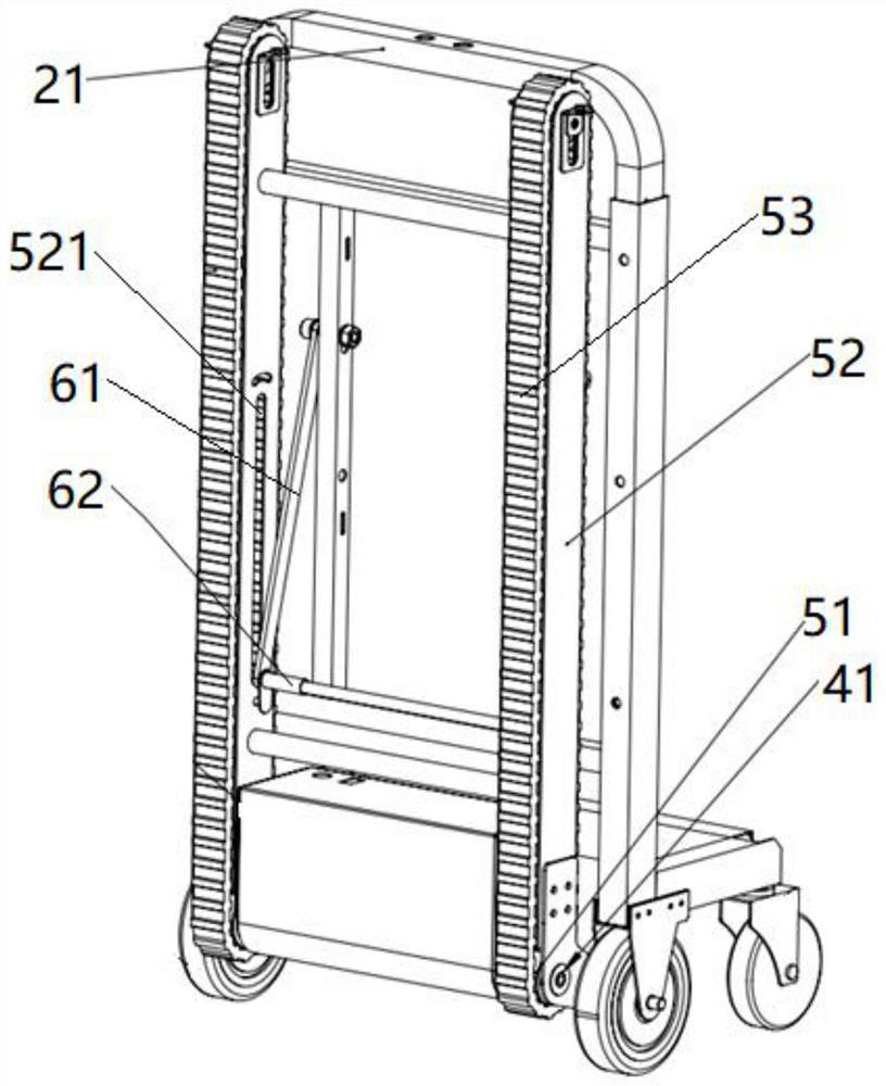 Stair climbing type mobile power supply device based on gravity sensing control