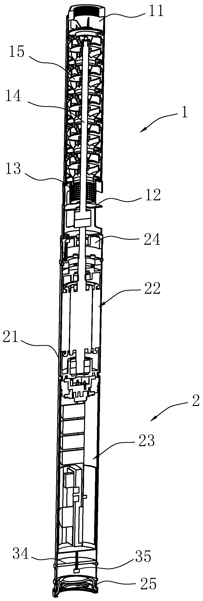 Deep-well pump with frequency conversion device