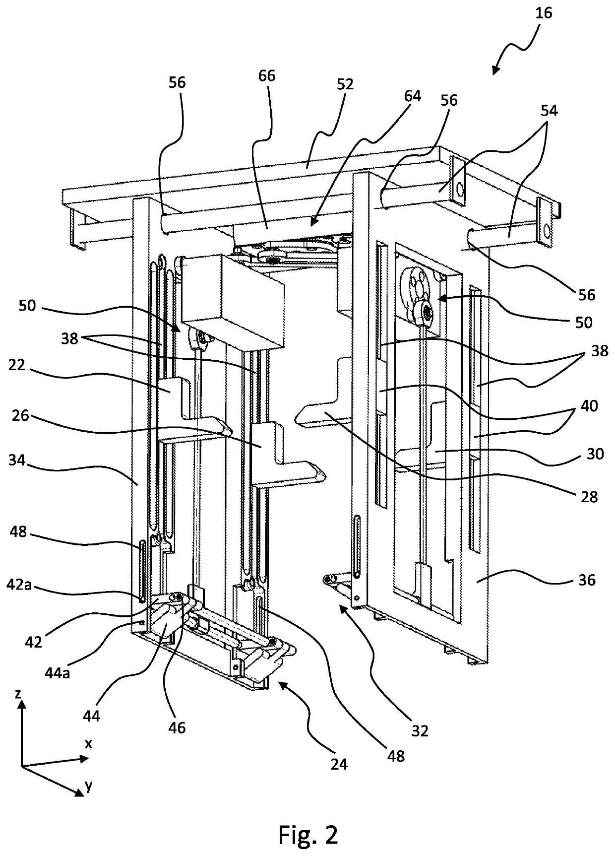 Handling device for product stacks