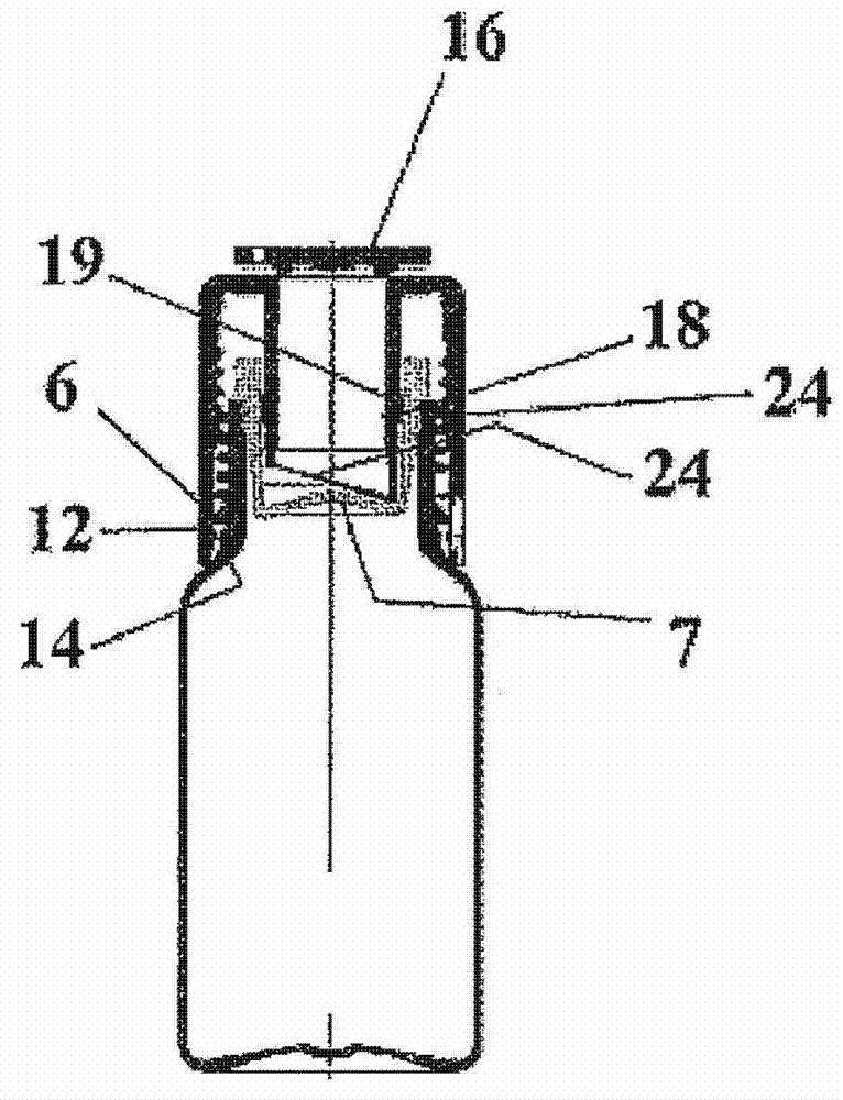 Receptacle for containing two different products separately and for mixing thereof