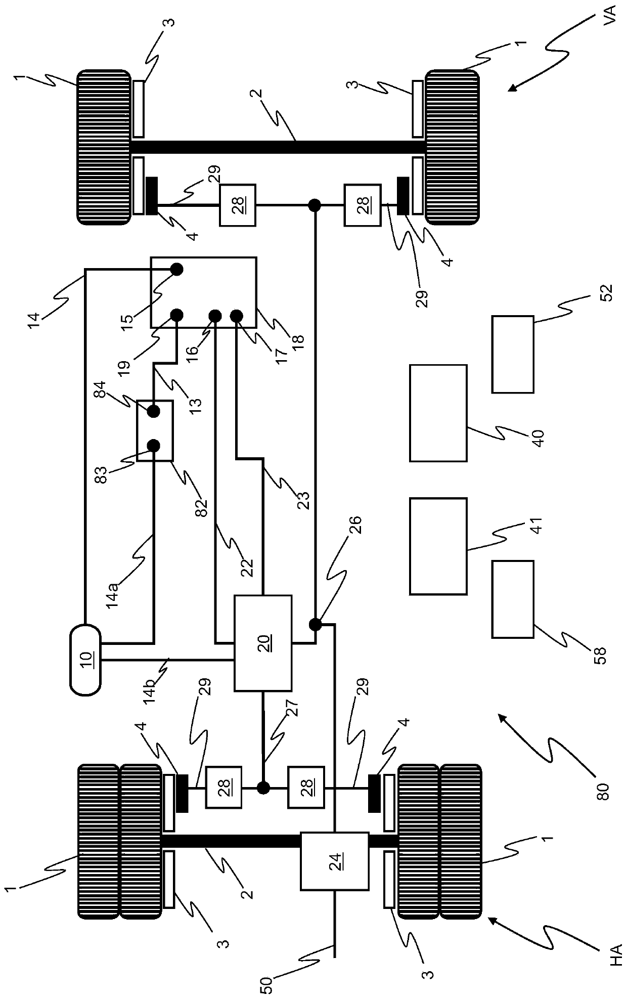 Redundant braking system and method for operating such braking system