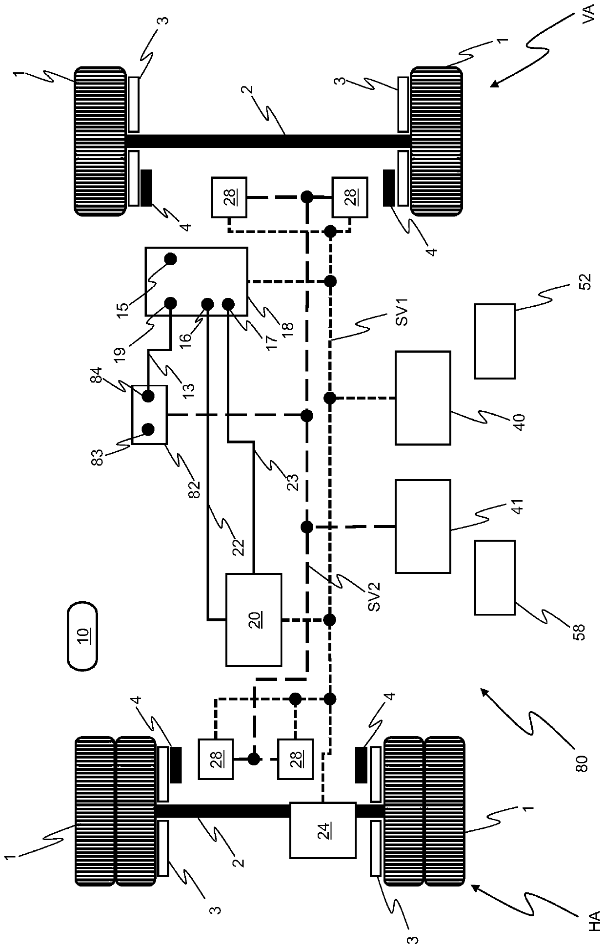 Redundant braking system and method for operating such braking system