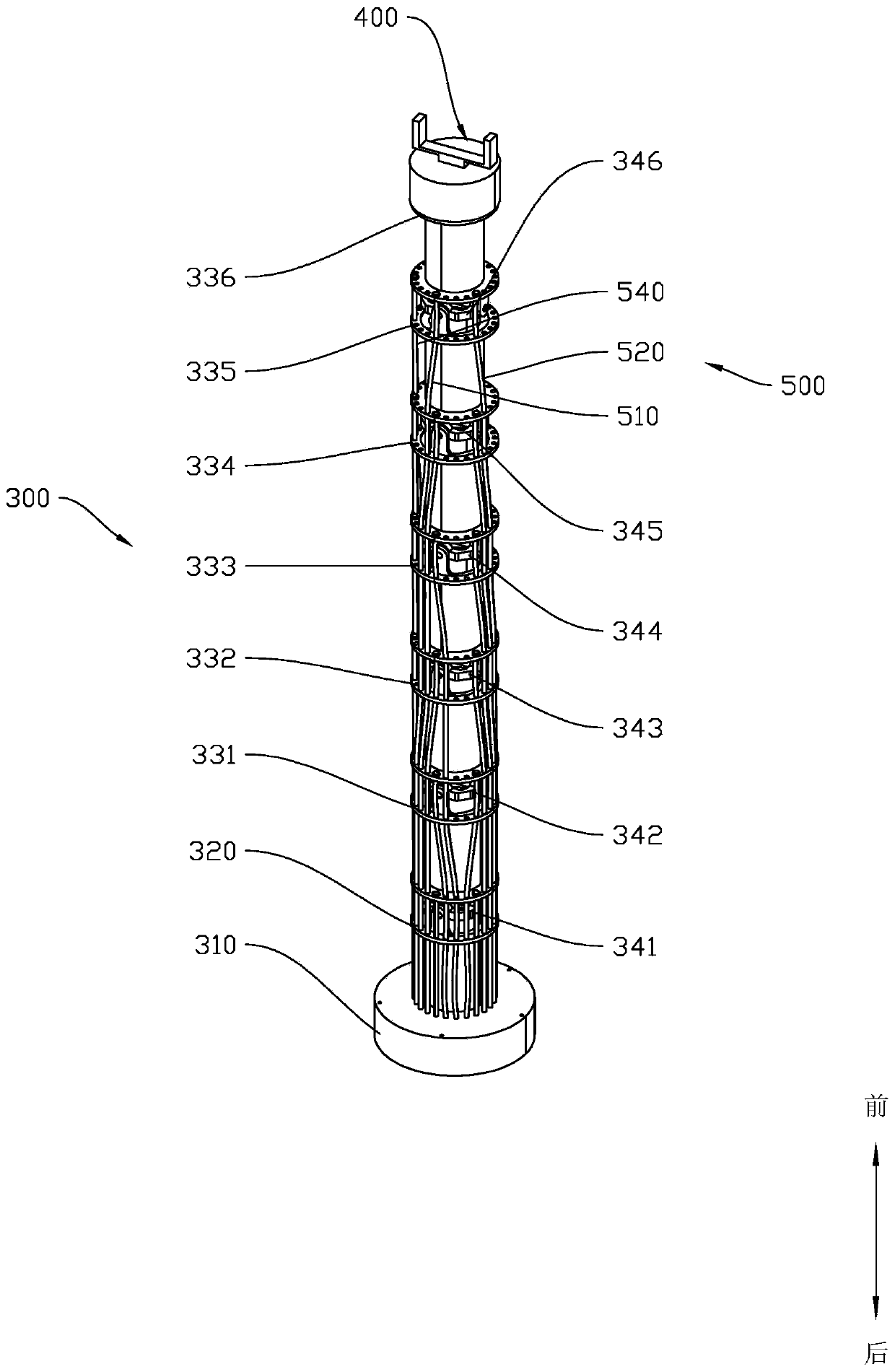 Flexible mechanical arm for redundant backup of driving rope